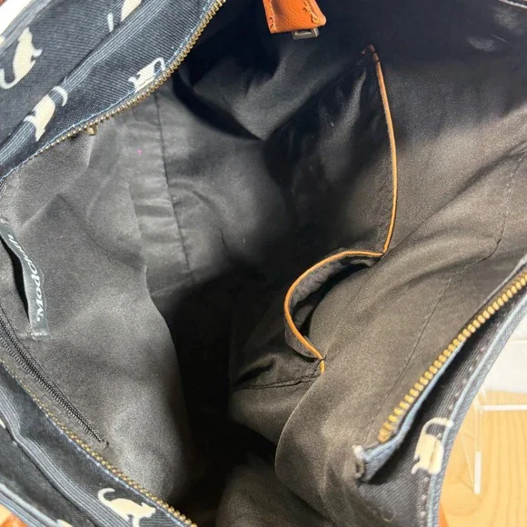 ModCloth Cat Print Tote Bag Purse Black Shoulder Bag with Strap - Picture 9 of 10